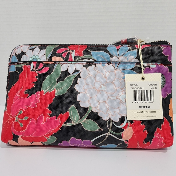 Trina Turk Multicolor Floral Wristlet Purse and CardHolder Boxed Gift Set NWT - Picture 2 of 5